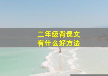 二年级背课文有什么好方法