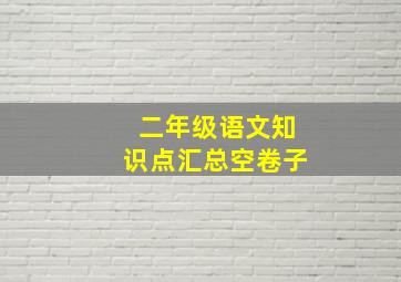 二年级语文知识点汇总空卷子