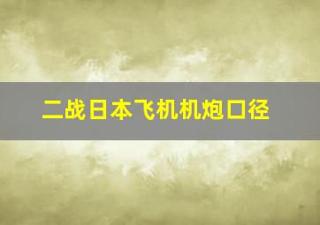 二战日本飞机机炮口径