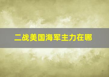 二战美国海军主力在哪