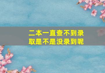 二本一直查不到录取是不是没录到呢