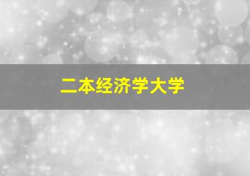 二本经济学大学