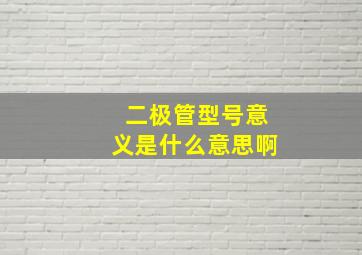 二极管型号意义是什么意思啊