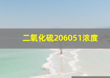 二氧化硫206051浓度