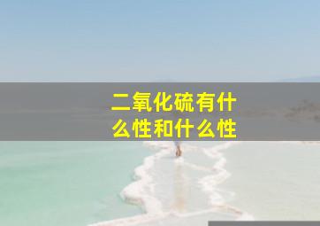 二氧化硫有什么性和什么性