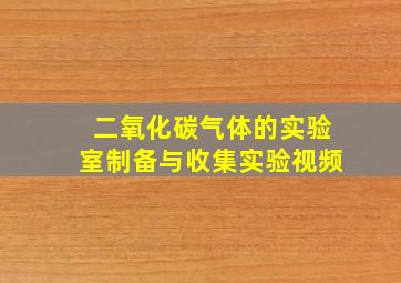 二氧化碳气体的实验室制备与收集实验视频