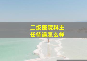 二级医院科主任待遇怎么样