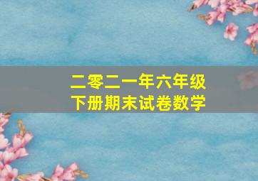 二零二一年六年级下册期末试卷数学