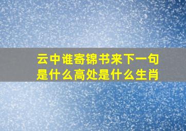 云中谁寄锦书来下一句是什么高处是什么生肖