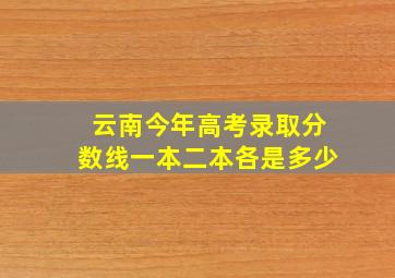 云南今年高考录取分数线一本二本各是多少