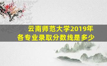 云南师范大学2019年各专业录取分数线是多少