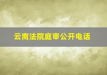 云南法院庭审公开电话