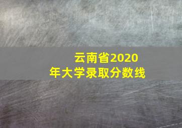 云南省2020年大学录取分数线