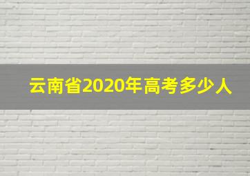 云南省2020年高考多少人