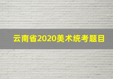 云南省2020美术统考题目