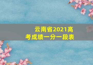 云南省2021高考成绩一分一段表