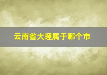 云南省大理属于哪个市