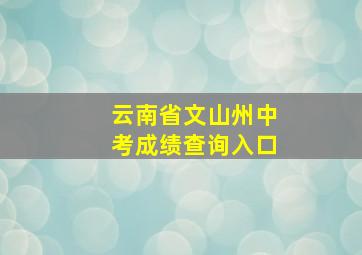 云南省文山州中考成绩查询入口