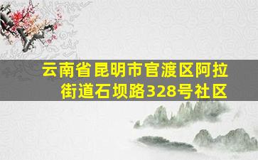 云南省昆明市官渡区阿拉街道石坝路328号社区