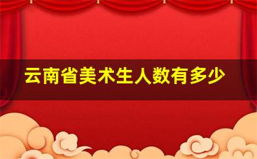 云南省美术生人数有多少