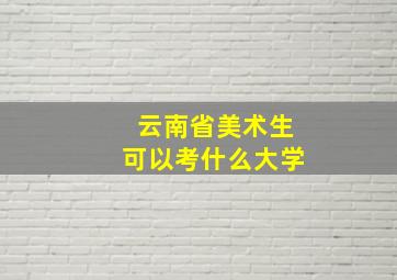 云南省美术生可以考什么大学