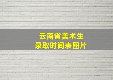 云南省美术生录取时间表图片