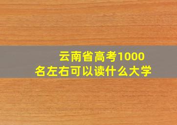 云南省高考1000名左右可以读什么大学