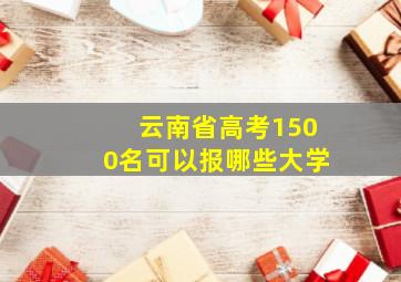 云南省高考1500名可以报哪些大学