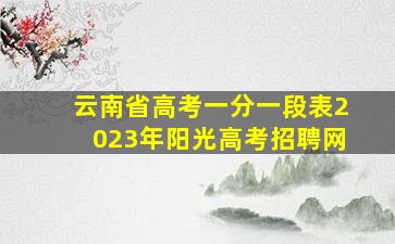 云南省高考一分一段表2023年阳光高考招聘网