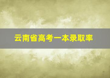 云南省高考一本录取率