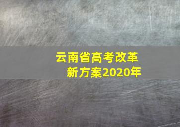 云南省高考改革新方案2020年