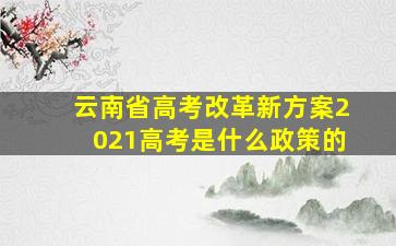 云南省高考改革新方案2021高考是什么政策的