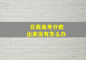 云南高考分数出来没有怎么办