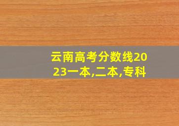 云南高考分数线2023一本,二本,专科