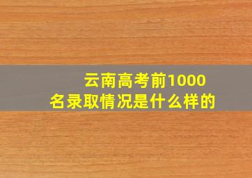 云南高考前1000名录取情况是什么样的