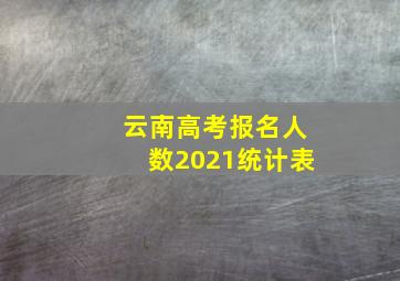 云南高考报名人数2021统计表