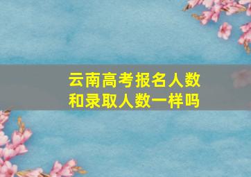 云南高考报名人数和录取人数一样吗