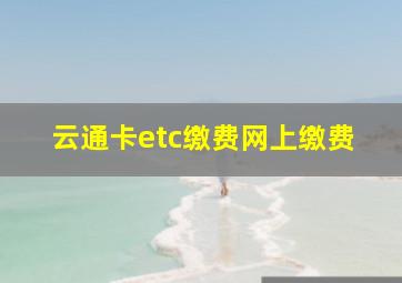 云通卡etc缴费网上缴费