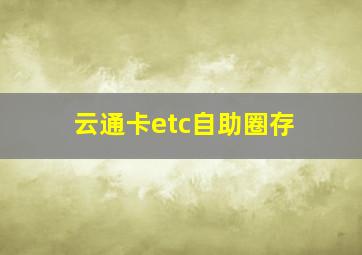 云通卡etc自助圈存