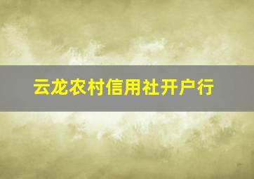 云龙农村信用社开户行