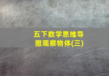 五下数学思维导图观察物体(三)