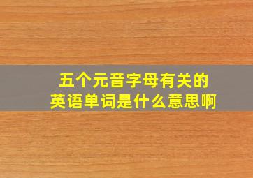 五个元音字母有关的英语单词是什么意思啊