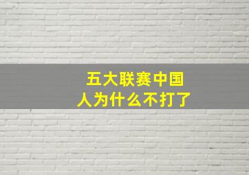 五大联赛中国人为什么不打了