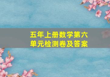 五年上册数学第六单元检测卷及答案