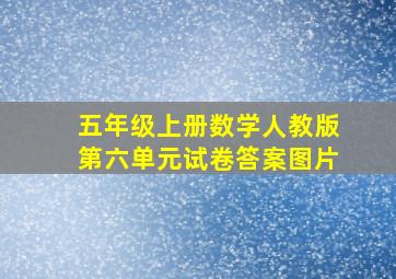 五年级上册数学人教版第六单元试卷答案图片