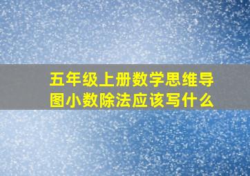 五年级上册数学思维导图小数除法应该写什么