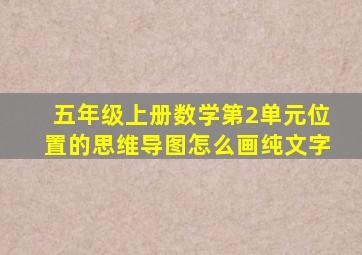 五年级上册数学第2单元位置的思维导图怎么画纯文字