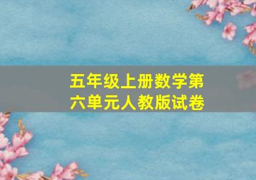 五年级上册数学第六单元人教版试卷