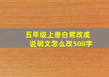 五年级上册白鹭改成说明文怎么改500字