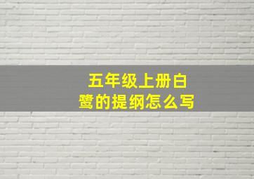 五年级上册白鹭的提纲怎么写